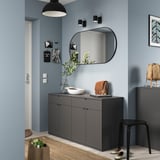 VIHALS Aparador, gris oscuro, 55 1/8x18 1/2x29 1/2 "