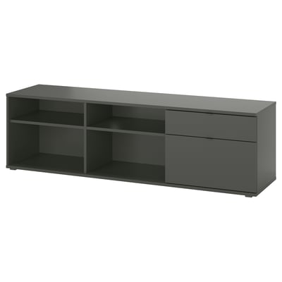 VIHALS Banco para TV, gris oscuro, 69 3/8x14 5/8x19 5/8 "