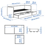 VIHALS Estructura de diván+almacenamiento, blanco, Tamaño twin