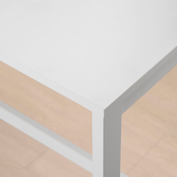 VIHALS Mesa de bar, altura de la barra de cocina blanco/blanco, 49 1/4x29 1/8x36 1/4 "