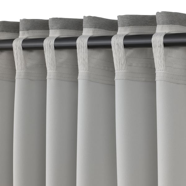 VILBORG Cortinas opacas, 1 par, gris, 57x84 "