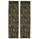 VILDPERSILJA Cortinas, 1 par, negro-verde multicolor/motivo floral +cinta de fruncir, 57x98 "
