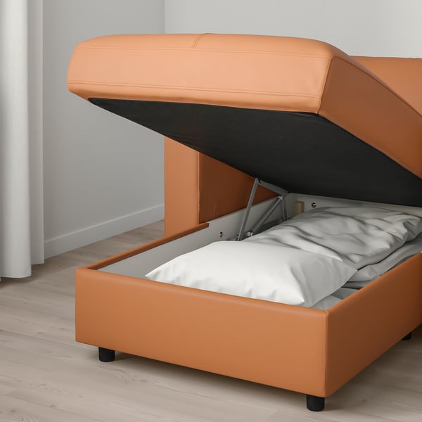 VIMLE Sofá, +chaise longue/Grann/Bomstad marrón dorado