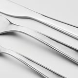 VIMPELFISK Cubertería 20 piezas+soporte, acero inoxidable bambú/color hueso