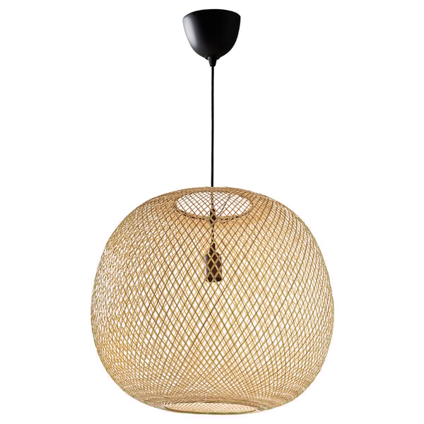 VINDÖGA Lámpara colgante, bambú/hecho a mano, 20 "