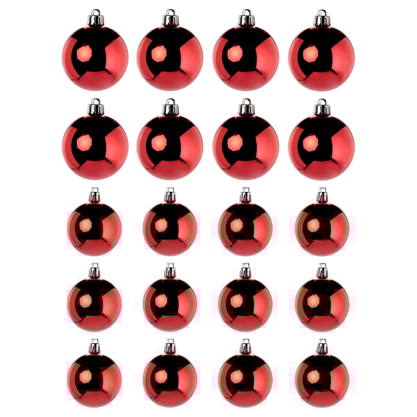VINTERFINT Adorno navideño, juego de 20, adorno rojo