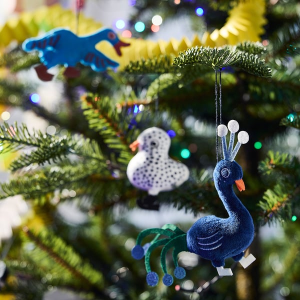 VINTERFINT Adorno navideño, juego de 3, pájaros/colores variados