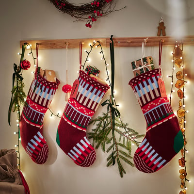 VINTERFINT Calcetín navidadeño, a rayas multicolor