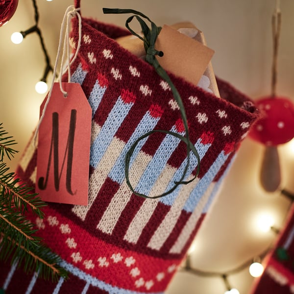 VINTERFINT Calcetín navidadeño, a rayas multicolor