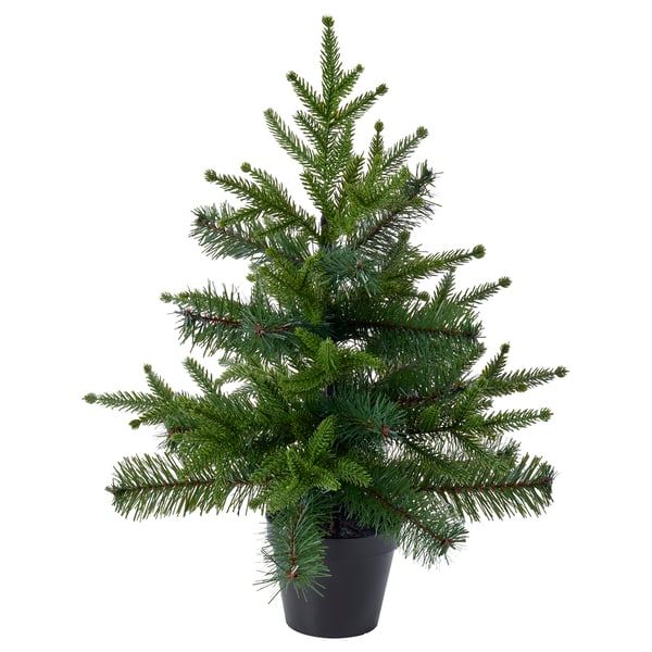 VINTERFINT Planta artificial en maceta, interior/exterior/árbol de navidad verde, 4 ¾ "