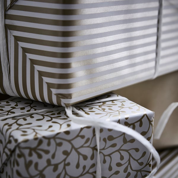 VINTERFINT Rollo de papel de regalo, formas variadas dorado, 9.84x2.30 '/22.60 pie²