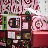 VINTERFINT Rollo de papel de regalo, formas variadas rojo/rosado, 9.84x2.30 '/22.60 pie²