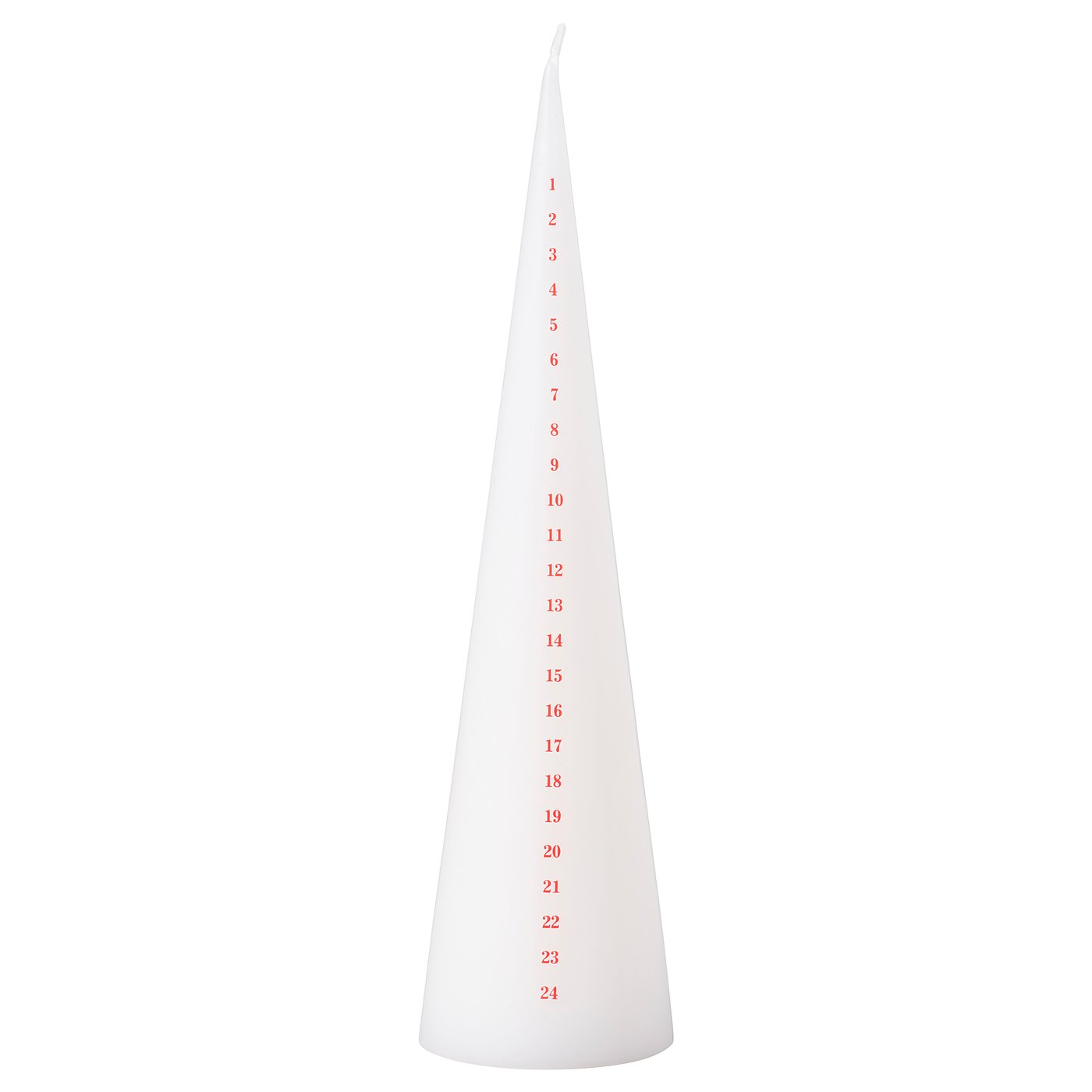 VINTERFINT Vela grande sin aroma, calendario blanco/rojo, 9 ¾ "