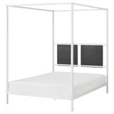 VITARNA Base de cama+dosel, blanco Luröy/Skådis negro, Tamaño full