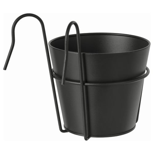 VITLÖK Jardinera con soporte, interior/exterior/antracita, 6 "