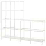 VITTSJÖ Combinación de almacenaje, blanco/vidrio, 78 3/4x14 1/8x68 7/8 "