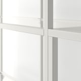 VITTSJÖ Combinación de almacenaje, blanco/vidrio, 78 3/4x14 1/8x68 7/8 "