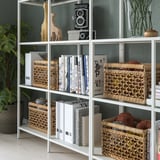 VITTSJÖ Combinación de almacenaje, blanco/vidrio, 78 3/4x14 1/8x68 7/8 "
