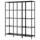 VITTSJÖ Combinación de almacenaje, negro-marrón/vidrio, 59 1/2x14 1/8x68 7/8 "