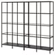 VITTSJÖ Combinación de almacenaje, negro-marrón/vidrio, 78 3/4x14 1/8x68 7/8 "