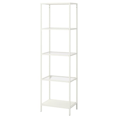 VITTSJÖ Estantería, blanco/vidrio, 20 1/8x68 7/8 "