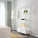 VITTSJÖ Estantería, blanco/vidrio, 39 3/8x68 7/8 "
