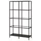 VITTSJÖ Estantería, negro-marrón/vidrio, 39 3/8x68 7/8 "