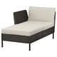 VITTSKÄR Chaise longue modular, con reposabrazos exterior/ratán de plástico en gris oscuro Frösön/Duvholmen beige