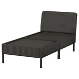 VITTSKÄR Chaise longue modular, exterior/ratán de plástico gris oscuro