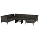 VITTSKÄR Juego de 5 plazas, exterior, +chaise longue/ratán de plástico gris oscuro