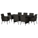 VITTSKÄR Mesa+8 sillas, exterior ratán de plástico en gris oscuro, 103 7/8x37 3/4 "