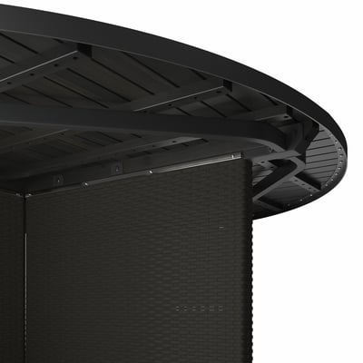 VITTSKÄR Mesa, ratán de plástico exterior/gris oscuro, 73 5/8 "