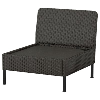 VITTSKÄR Sillón modular, exterior/ratán de plástico gris oscuro