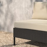 VITTSKÄR Sofá modular, 2 plazas, exterior ratán de plástico en gris oscuro/Frösön/Duvholmen beige