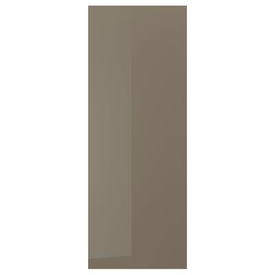 VOXTORP Panel lateral, alto brillo marrón grisáceo oscuro, 36x96 "