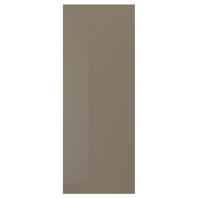 VOXTORP Panel lateral, alto brillo marrón grisáceo oscuro, 15x40 1/2 "