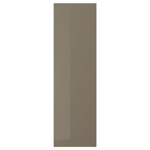 VOXTORP Puerta, alto brillo marrón grisáceo oscuro, 15x50 "