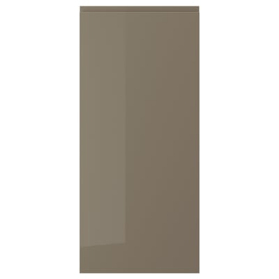 VOXTORP Puerta, alto brillo marrón grisáceo oscuro, 18x40 "