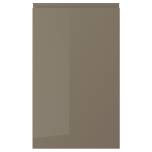 VOXTORP Puerta, alto brillo marrón grisáceo oscuro, 18x30 "