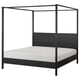 YTTERVÅG Armazón de cama con dosel, negro/Lönset, Tamaño King