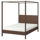 YTTERVÅG Base de cama con dosel, marrón grisáceo, Tamaño queen