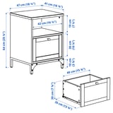 YTTERVÅG Mesita de noche, marrón grisáceo, 18 1/2x16 1/8 "