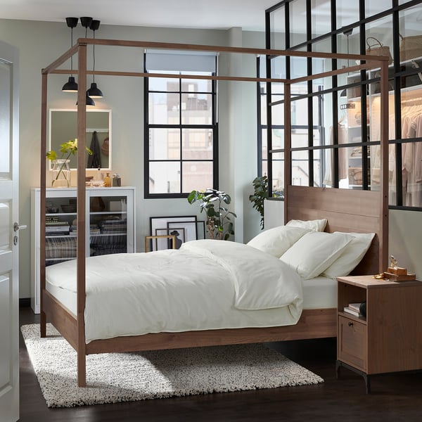 YTTERVÅG Mesita de noche, marrón grisáceo, 18 1/2x16 1/8 "